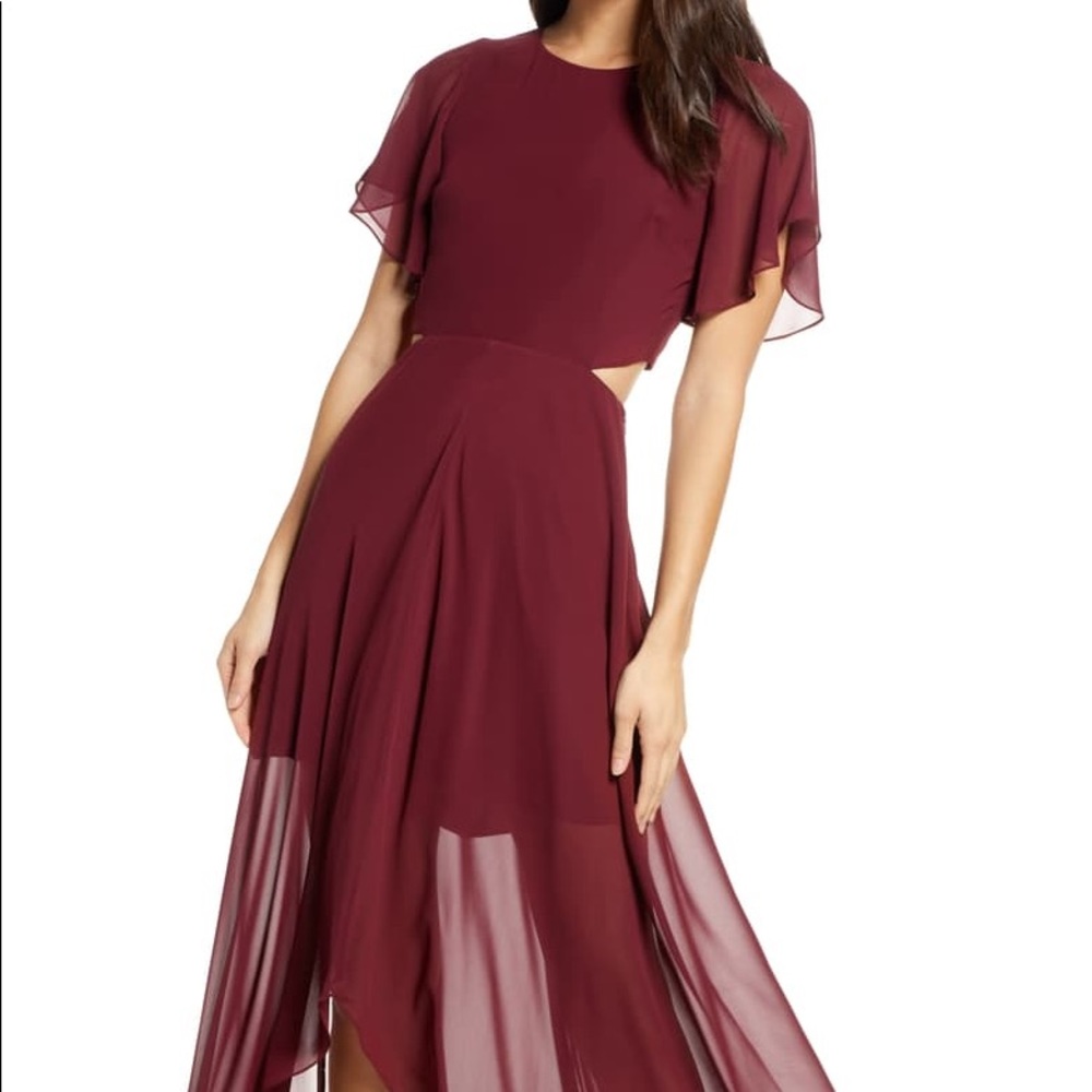 Ali & Jay Cutout Maxi Hi-lo dress